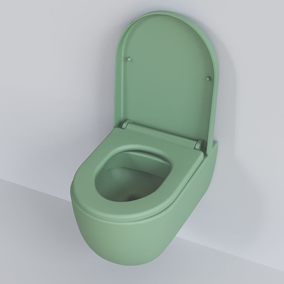 Унитаз подвесной безободковый Ambassador Abner 103T21001R, мятный матовый, Цвет производителя: зелёный фото 5