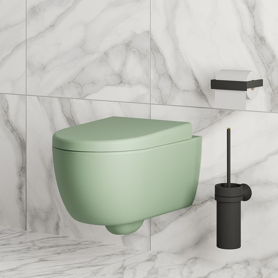 Унитаз подвесной безободковый Ambassador Abner 103T21001R, мятный матовый, Цвет производителя: зелёный фото 6