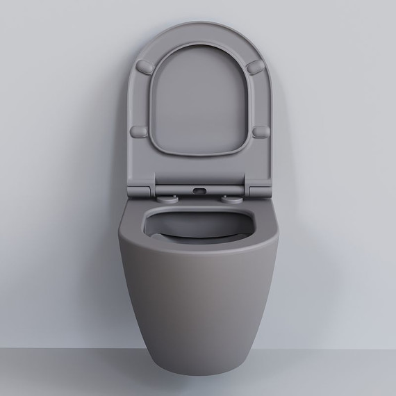 Унитаз подвесной безободковый Ambassador Queen 113T20301R, серый матовый, Цвет производителя: серый фото 4