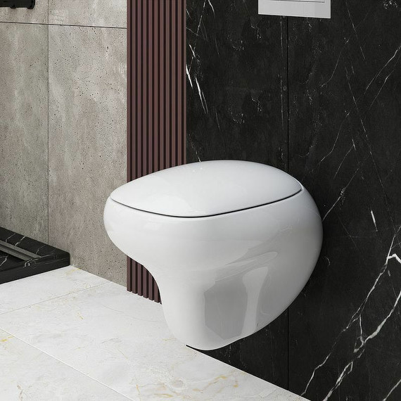 Унитаз подвесной безободковый Ambassador Diamond 123T20001R, Цвет производителя: белый фото 7