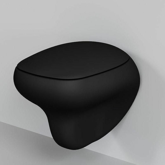 Унитаз подвесной безободковый Ambassador Diamond 123T20201R, черный матовый, Цвет производителя: чёрный фото 3