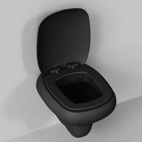 Унитаз подвесной безободковый Ambassador Diamond 123T20201R, черный матовый, Цвет производителя: чёрный фото 6