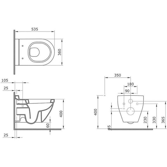 Унитаз подвесной безободковый Ambassador Nord 133T20801, голубой матовый, Цвет производителя: синий фото 7