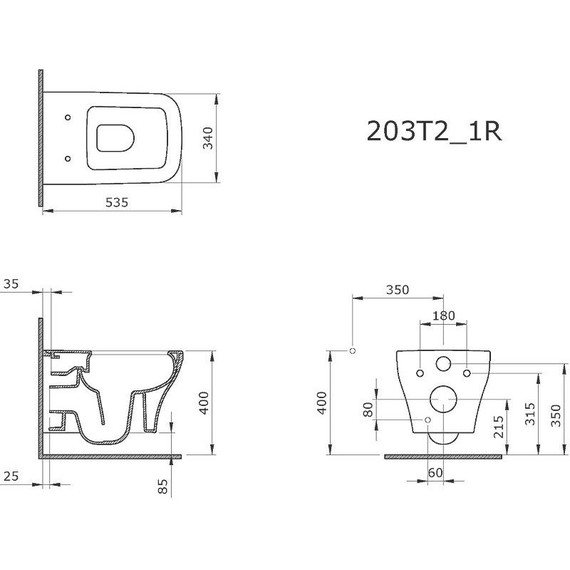 Унитаз подвесной безободковый Ambassador Benefit 203T20001R, Цвет производителя: белый фото 13