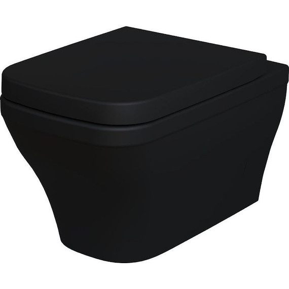 Унитаз подвесной безободковый Ambassador Benefit 203T20201R, черный матовый, Цвет производителя: чёрный фото 2