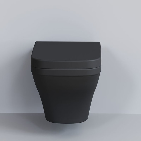 Унитаз подвесной безободковый Ambassador Benefit 203T20201R, черный матовый, Цвет производителя: чёрный фото 4