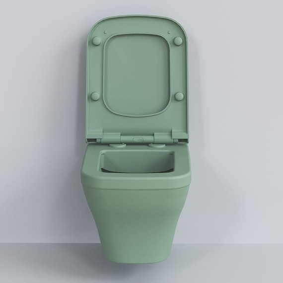 Унитаз подвесной безободковый Ambassador Benefit 203T21001R, мятный матовый, Цвет производителя: зелёный фото 10