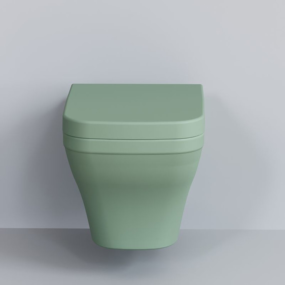 Унитаз подвесной безободковый Ambassador Benefit 203T21001R, мятный матовый, Цвет производителя: зелёный фото 3