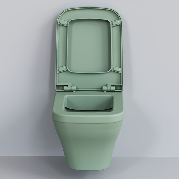 Унитаз подвесной безободковый Ambassador Benefit 203T21001R, мятный матовый, Цвет производителя: зелёный фото 4