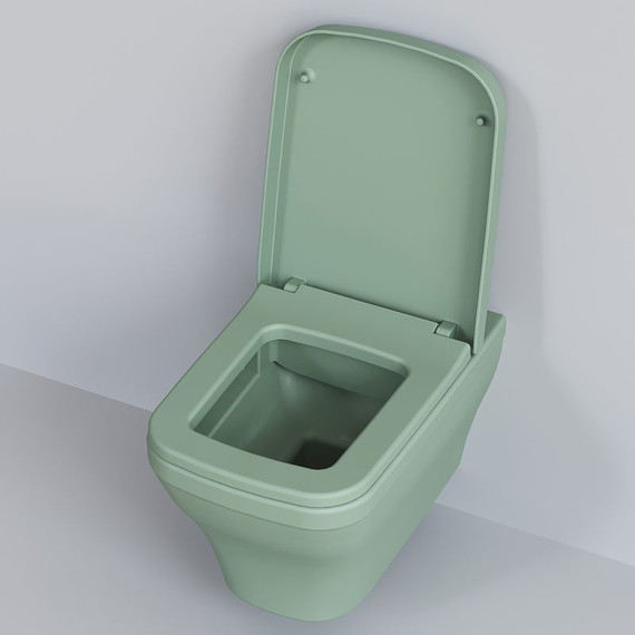 Унитаз подвесной безободковый Ambassador Benefit 203T21001R, мятный матовый, Цвет производителя: зелёный фото 5