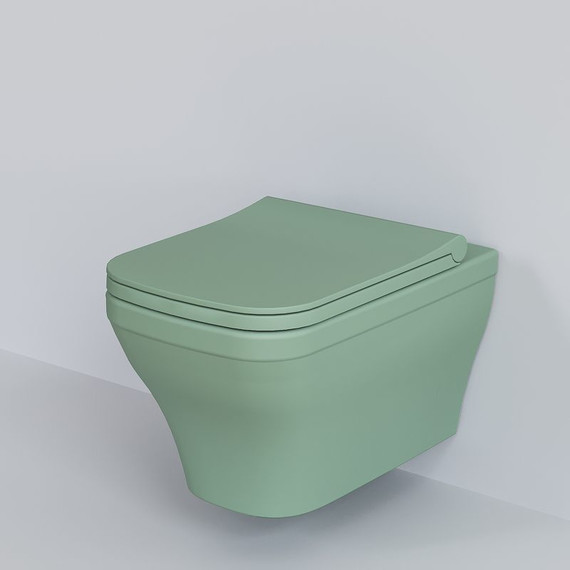 Унитаз подвесной безободковый Ambassador Benefit 203T21001R, мятный матовый, Цвет производителя: зелёный фото 8