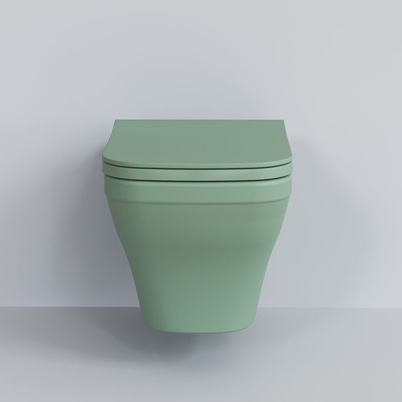 Унитаз подвесной безободковый Ambassador Benefit 203T21001R, мятный матовый, Цвет производителя: зелёный фото 9