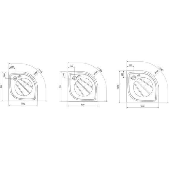 Поддон Ravak Elipso Pro 90х90 см XA237701010BM, чёрный матовый фото 2