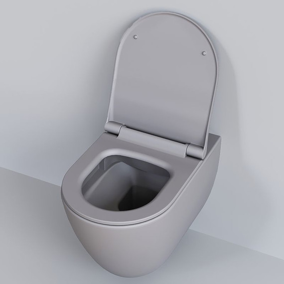 Унитаз подвесной безободковый Ambassador Queen 113T20301R, серый матовый, Цвет производителя: серый фото 5