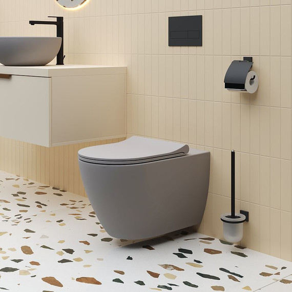 Унитаз подвесной безободковый Ambassador Queen 113T20301R, серый матовый, Цвет производителя: серый фото 6