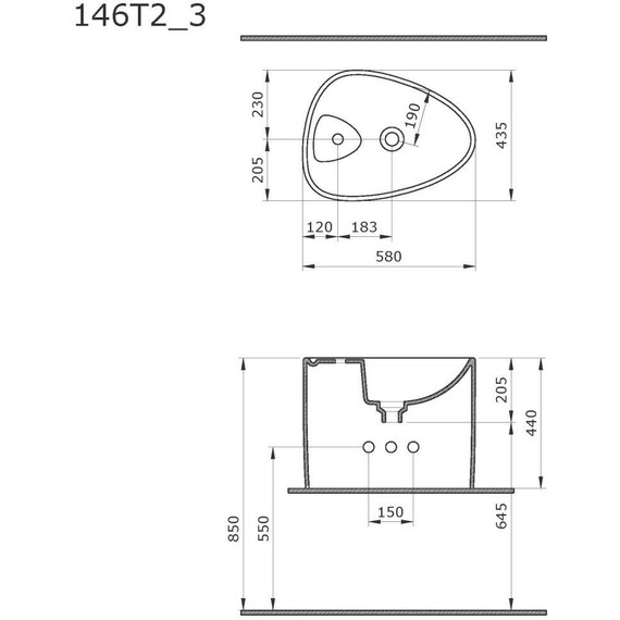 Раковина-чаша Ambassador Kingston 58 см 146T20003 фото 7