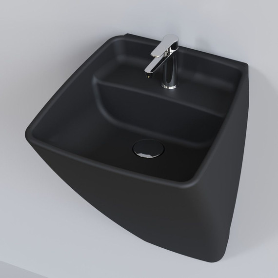 Раковина подвесная Ambassador Benefit 47 см 206T20201, черный матовый фото 5