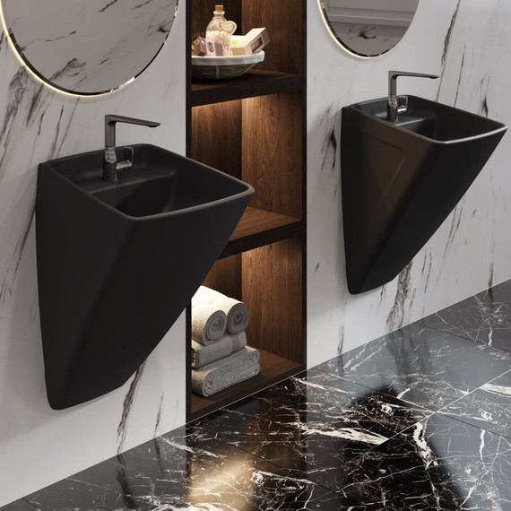 Раковина подвесная Ambassador Benefit 47 см 206T20201, черный матовый фото 7