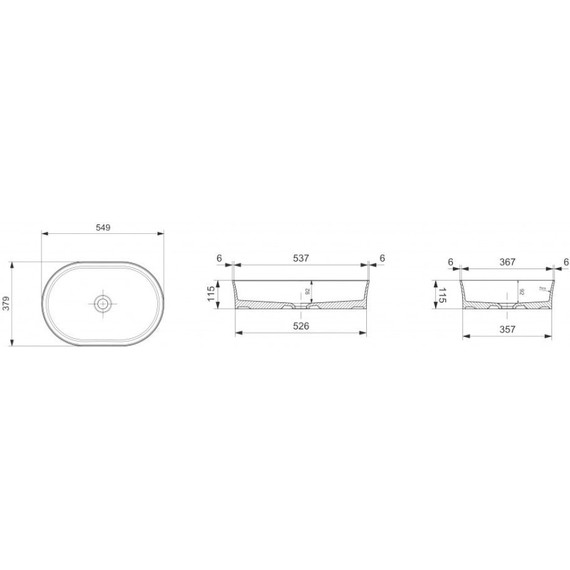 Раковина-чаша Ambassador Conrad 54 см 226T20004 фото 6