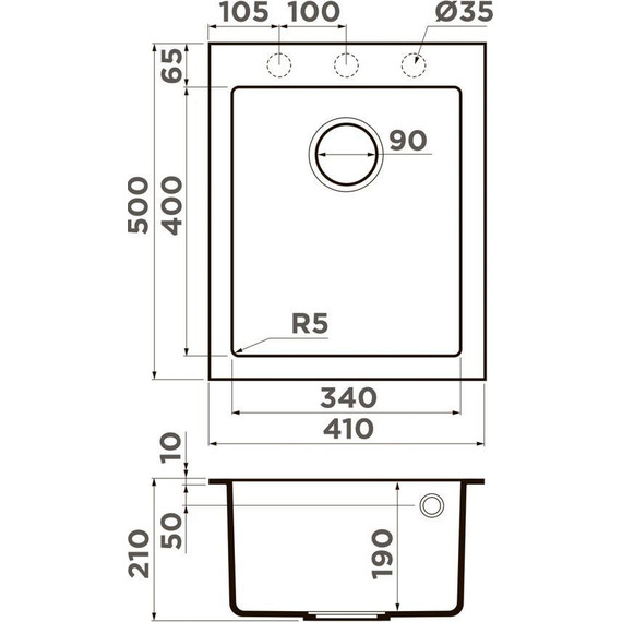 Кухонная мойка Omoikiri Bosen 41A GB 4993812, графит, Цвет производителя: графит - 2 Кухонная мойка Omoikiri Bosen 41A GB 4993812, графит, Цвет производителя: графит фото 2