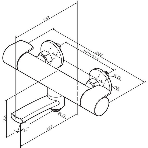 Смеситель для ванны с термостатом Am.Pm X-Joy F85A50000 - 8 Смеситель для ванны с термостатом Am.Pm X-Joy F85A50000 фото 8