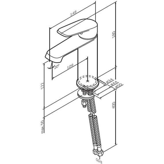 Смеситель для раковины Am.Pm Func F8F02100, Цвет производителя: хром - 8 Смеситель для раковины Am.Pm Func F8F02100, Цвет производителя: хром фото 8