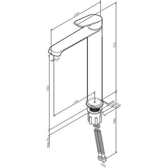 Смеситель для раковины высокий Am.Pm Func F8F92022, черный, Цвет производителя: чёрный - 9 Смеситель для раковины высокий Am.Pm Func F8F92022, черный, Цвет производителя: чёрный фото 9
