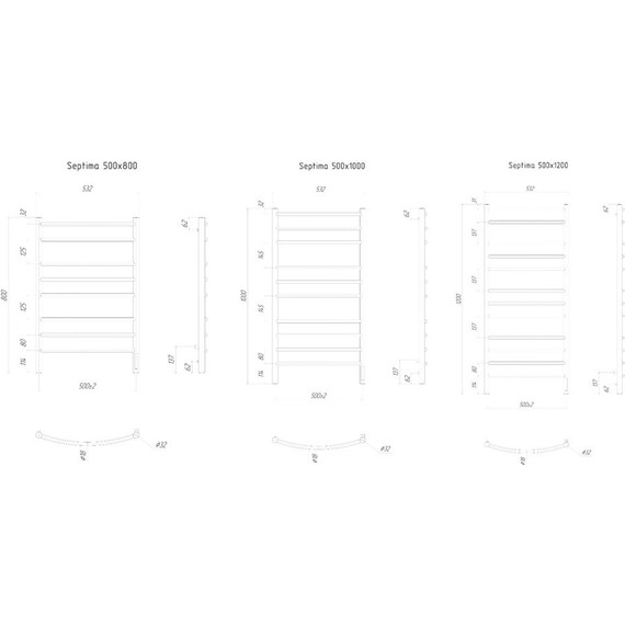 Полотенцесушитель электрический Ravak Septima П8 500х800 мм R X04000083722 фото 2
