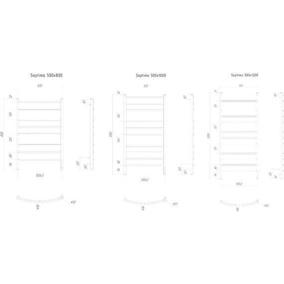 Полотенцесушитель электрический Ravak Septima П10 500х1000 мм R X04000083723 фото 2