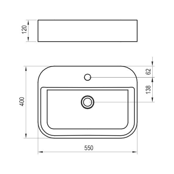 Раковина-чаша Ravak Ceramic Slim Shelf R 55 см XJX01155005 фото 6