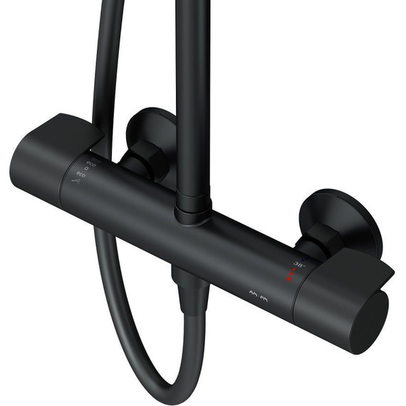 Душевая стойка с термостатом Am.Pm X-Joy F0785A422, черный, Цвет производителя: чёрный - 13 Душевая стойка с термостатом Am.Pm X-Joy F0785A422, черный, Цвет производителя: чёрный фото 13