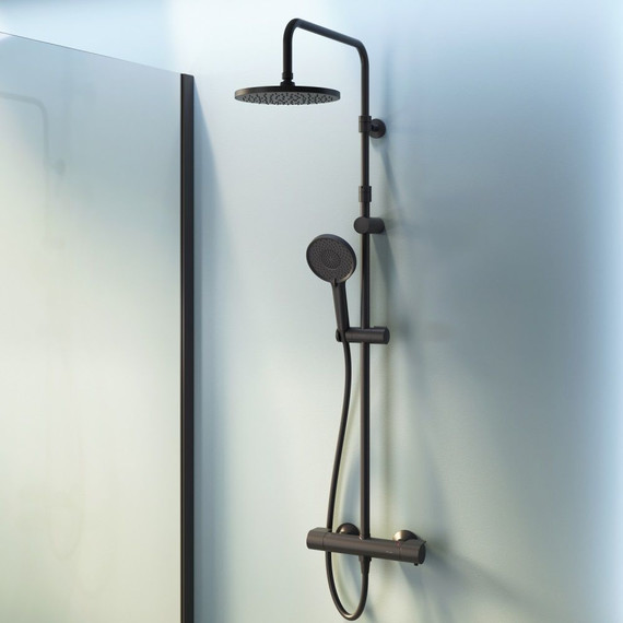 Душевая стойка с термостатом Am.Pm X-Joy F0785A422, черный, Цвет производителя: чёрный - 3 Душевая стойка с термостатом Am.Pm X-Joy F0785A422, черный, Цвет производителя: чёрный фото 3