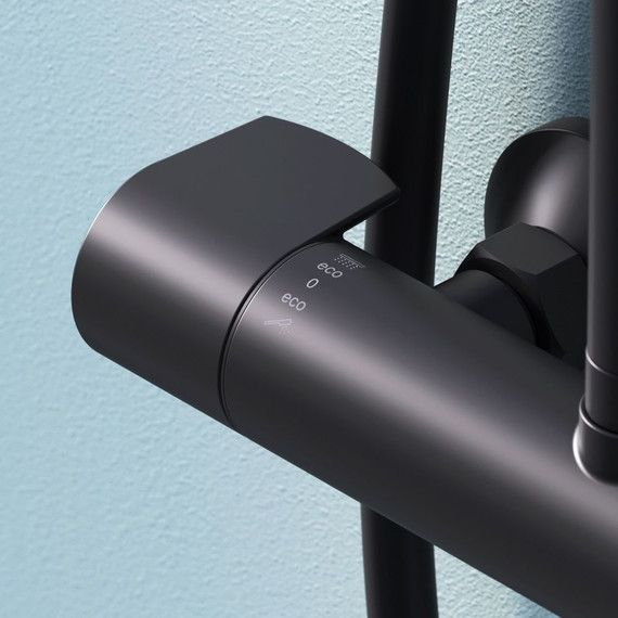 Душевая стойка с термостатом Am.Pm X-Joy F0785A422, черный, Цвет производителя: чёрный - 7 Душевая стойка с термостатом Am.Pm X-Joy F0785A422, черный, Цвет производителя: чёрный фото 7