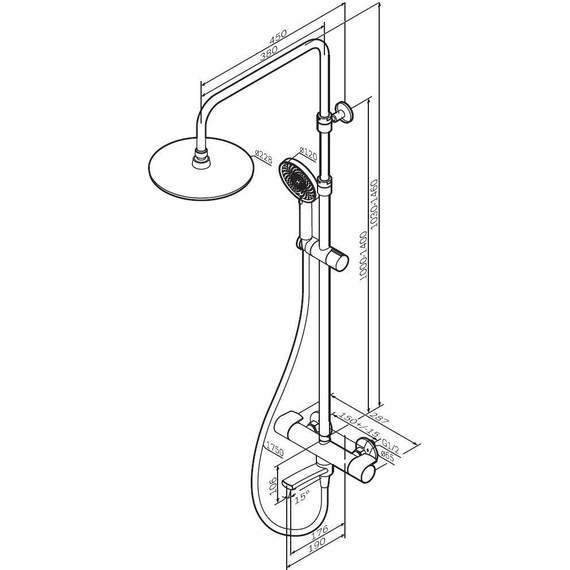 Душевая стойка с термостатом Am.Pm X-Joy F0785A500, Цвет производителя: хром - 15 Душевая стойка с термостатом Am.Pm X-Joy F0785A500, Цвет производителя: хром фото 15