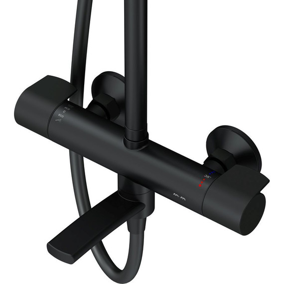 Душевая стойка с термостатом Am.Pm X-Joy F0785A522, черный, Цвет производителя: чёрный - 13 Душевая стойка с термостатом Am.Pm X-Joy F0785A522, черный, Цвет производителя: чёрный фото 13