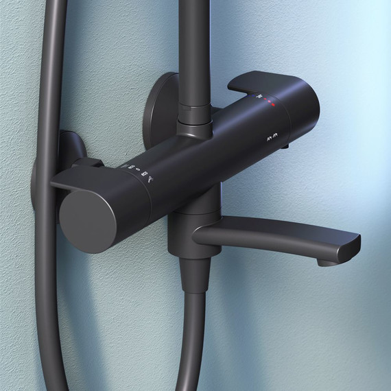 Душевая стойка с термостатом Am.Pm X-Joy F0785A522, черный, Цвет производителя: чёрный - 10 Душевая стойка с термостатом Am.Pm X-Joy F0785A522, черный, Цвет производителя: чёрный фото 10