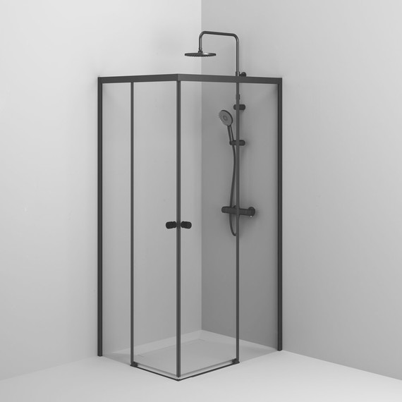 Душевое ограждение Am.Pm X-Joy 100x80 см W94G-403-10080-BТ, черный/прозрачное - 5 Душевое ограждение Am.Pm X-Joy 100x80 см W94G-403-10080-BТ, черный/прозрачное фото 5