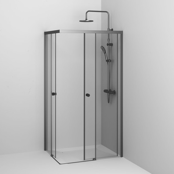 Душевое ограждение Am.Pm X-Joy 100x80 см W94G-403-10080-BТ, черный/прозрачное - 6 Душевое ограждение Am.Pm X-Joy 100x80 см W94G-403-10080-BТ, черный/прозрачное фото 6