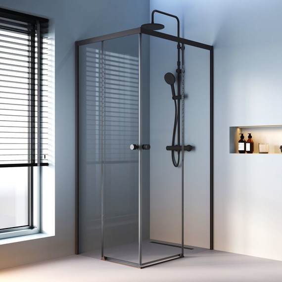Душевое ограждение Am.Pm X-Joy 100x80 см W94G-403-10080-BТ, черный/прозрачное - 2 Душевое ограждение Am.Pm X-Joy 100x80 см W94G-403-10080-BТ, черный/прозрачное фото 2