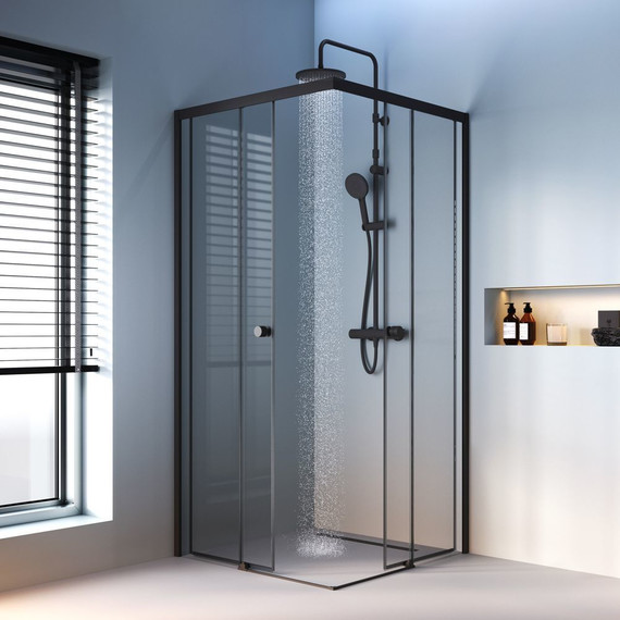 Душевое ограждение Am.Pm X-Joy 90x90 см W94G-403-9090-BТ, черный/прозрачное - 3 Душевое ограждение Am.Pm X-Joy 90x90 см W94G-403-9090-BТ, черный/прозрачное фото 3