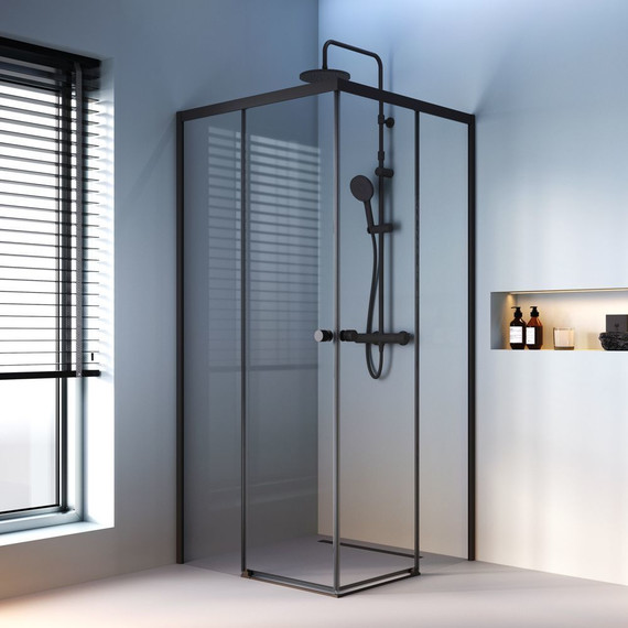 Душевое ограждение Am.Pm X-Joy 90x90 см W94G-403-9090-BТ, черный/прозрачное - 2 Душевое ограждение Am.Pm X-Joy 90x90 см W94G-403-9090-BТ, черный/прозрачное фото 2