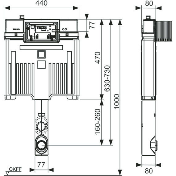 Смывной бачок скрытого монтажа TECEbox Octa 2 9370500 фото 2