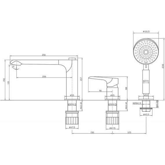 Смеситель для ванны BelBagno ANCONA-BVD3-CRM - 2 Смеситель для ванны BelBagno ANCONA-BVD3-CRM фото 2