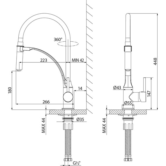 Смеситель для кухни Lemark Soul LM6007BL, черный фото 2