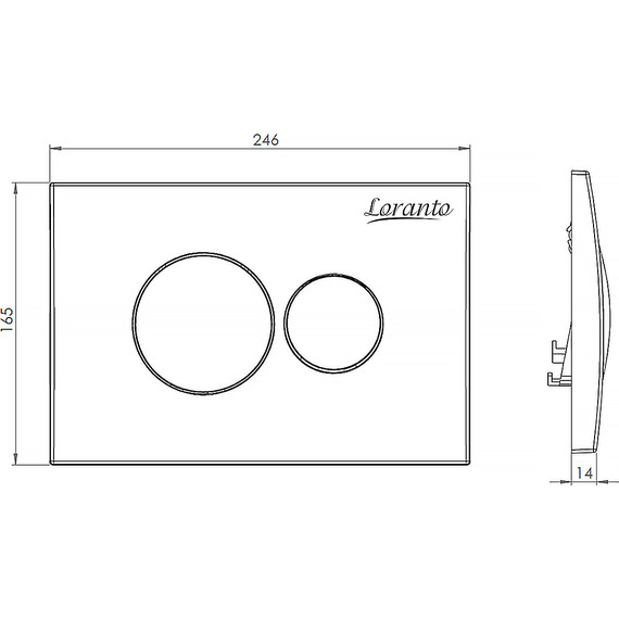 Кнопка смыва Loranto 7313, черный матовый фото 3