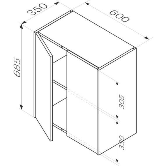 Шкаф подвесной Am.Pm Func 60 см M8FCH0602OF, дуб крафт - 6 Шкаф подвесной Am.Pm Func 60 см M8FCH0602OF, дуб крафт фото 6