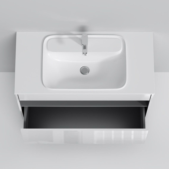 Тумба подвесная с раковиной Am.Pm Func 100 см M8FFUX1001WG, белый глянцевый, Цвет фасада: белый фото 7