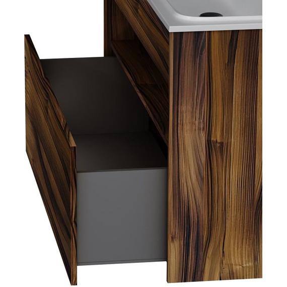 Тумба подвесная с раковиной Am.Pm Func 120 см M8FFUX1201OF, дуб крафт, Цвет фасада: тёмное дерево фото 12