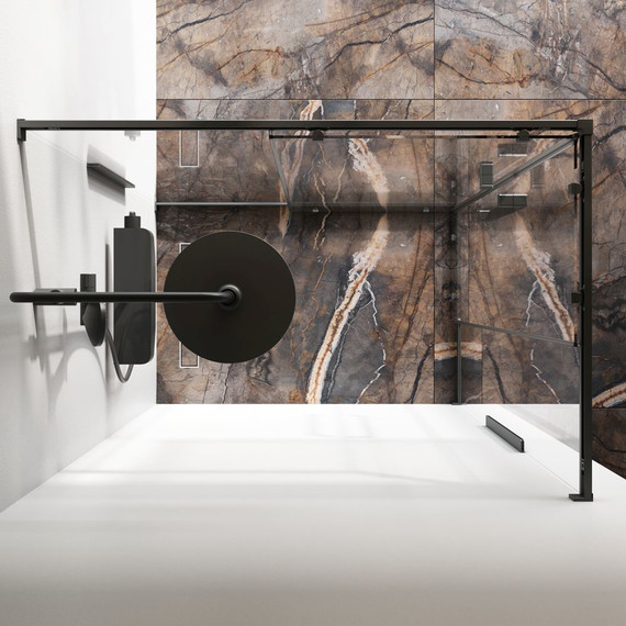 Душевое ограждение Am.Pm Func 120x80 см W84G-403-12080-BТ, черный/прозрачное - 6 Душевое ограждение Am.Pm Func 120x80 см W84G-403-12080-BТ, черный/прозрачное фото 6