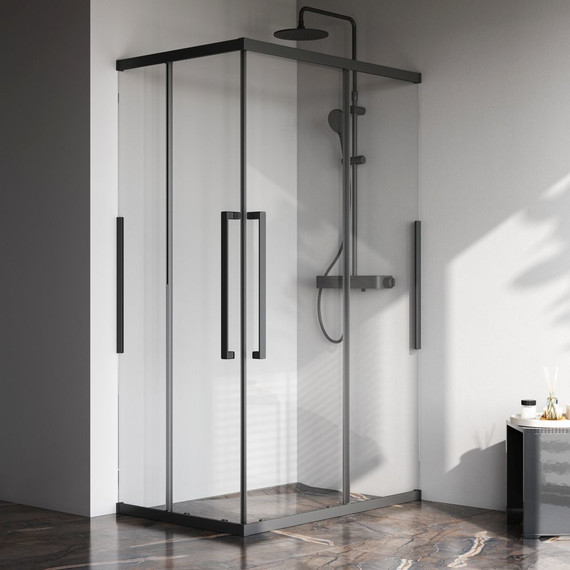 Душевое ограждение Am.Pm Func 120x80 см W84G-403-12080-BТ, черный/прозрачное - 3 Душевое ограждение Am.Pm Func 120x80 см W84G-403-12080-BТ, черный/прозрачное фото 3